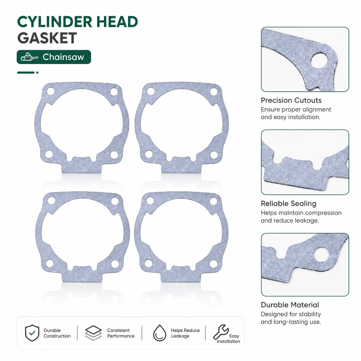 4PCS Crankcase Gaskets For Husqvarna 50 51 55 55 Rancher Chainsaw 503162103 Replacement Parts Chainsaw Accessories 503-16-21-03