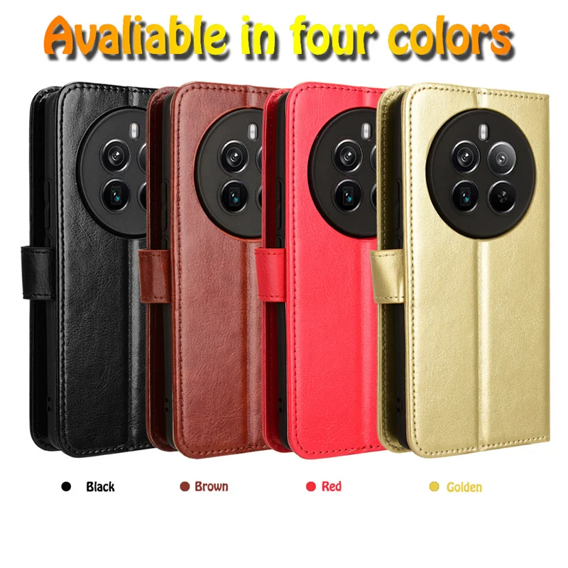 Leather Flip Case For Realme 13 Pro+ 12 Pro Plus 5G 11 Pro+ 11x Protective Cover Wallet Card Slot Kickstand Coque Fundas Capa