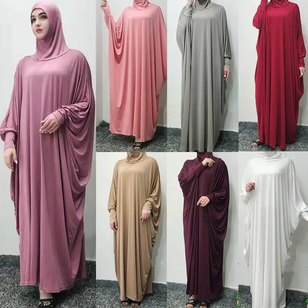 Vestido de Hijab musulmán con capucha para mujer, ropa de oración, Dubai, Islam, Eid, ropa completa, Hijab modesto, Niqab, Ramadán Ro V6Y5