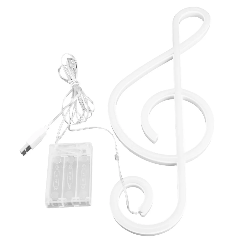 

Low Voltage Music Note Shape Neon Light Pink Light 5V Neon Sign 1W USB or Battery Powered Neon Lamp Bar Decor