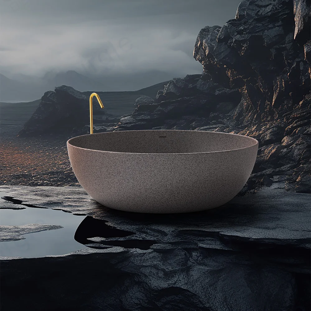 

Hot Modern Style Solid Surface High Safety Resin Artificial Stone Wisdom Stone Resin Freestanding Bathtub