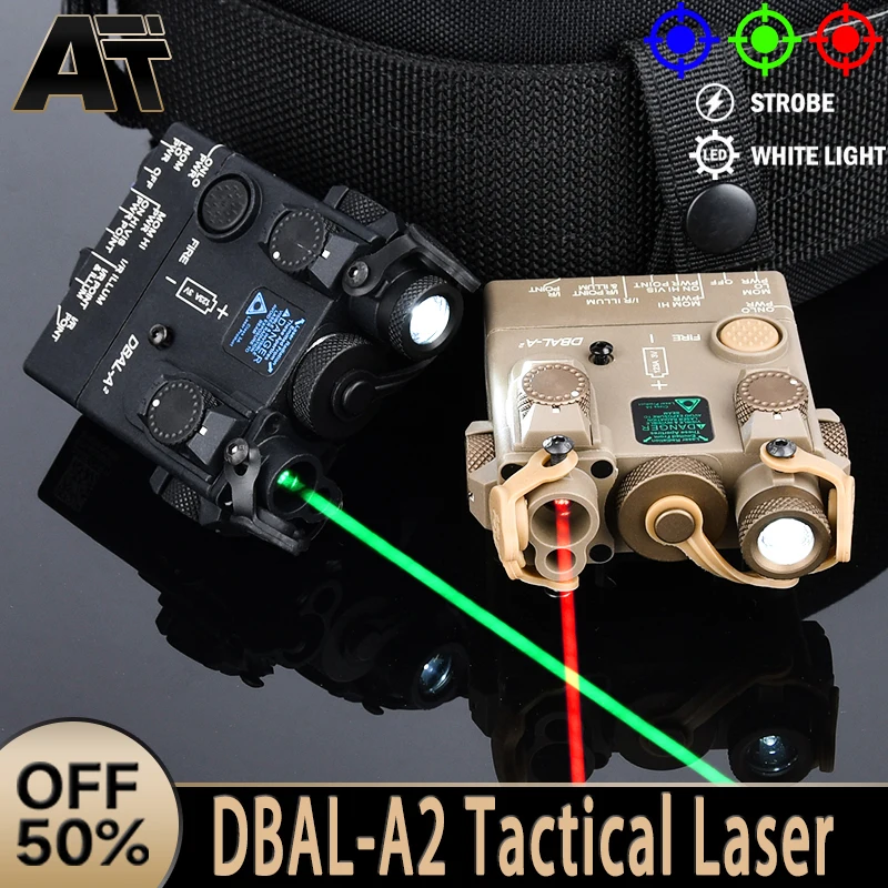 

WADSN Airsoft DBAL-A2 Laser Red Blue Green Dot Aiming Laser Sight White LED Scout Light Fit 20mm Rail Hunting Weapon Accessory