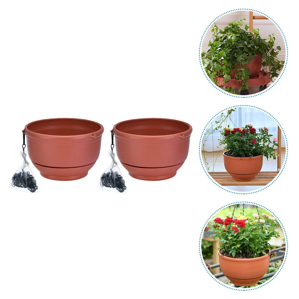 

2Pcs Chlorophytum Hanging Planter Plastic Flower Pot Garden Plant Pot Balcony Hanging Plant Holder Frost Resistant