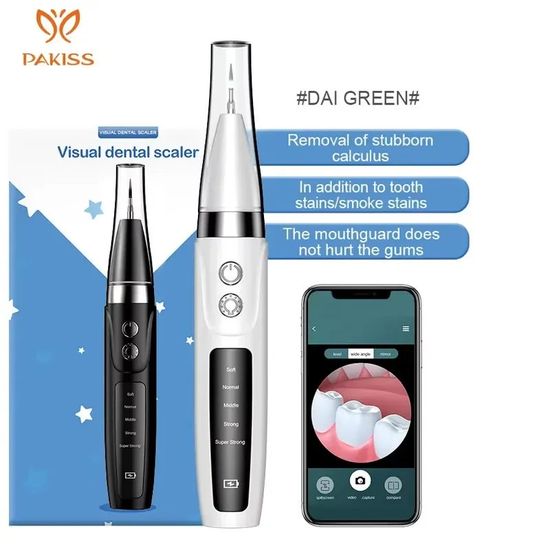 【CHIMU HOME】 Ultrasonic Tooth Cleaner with Camera for PAKISS Visual Plaque Calculus Remover Teeth Scaler
