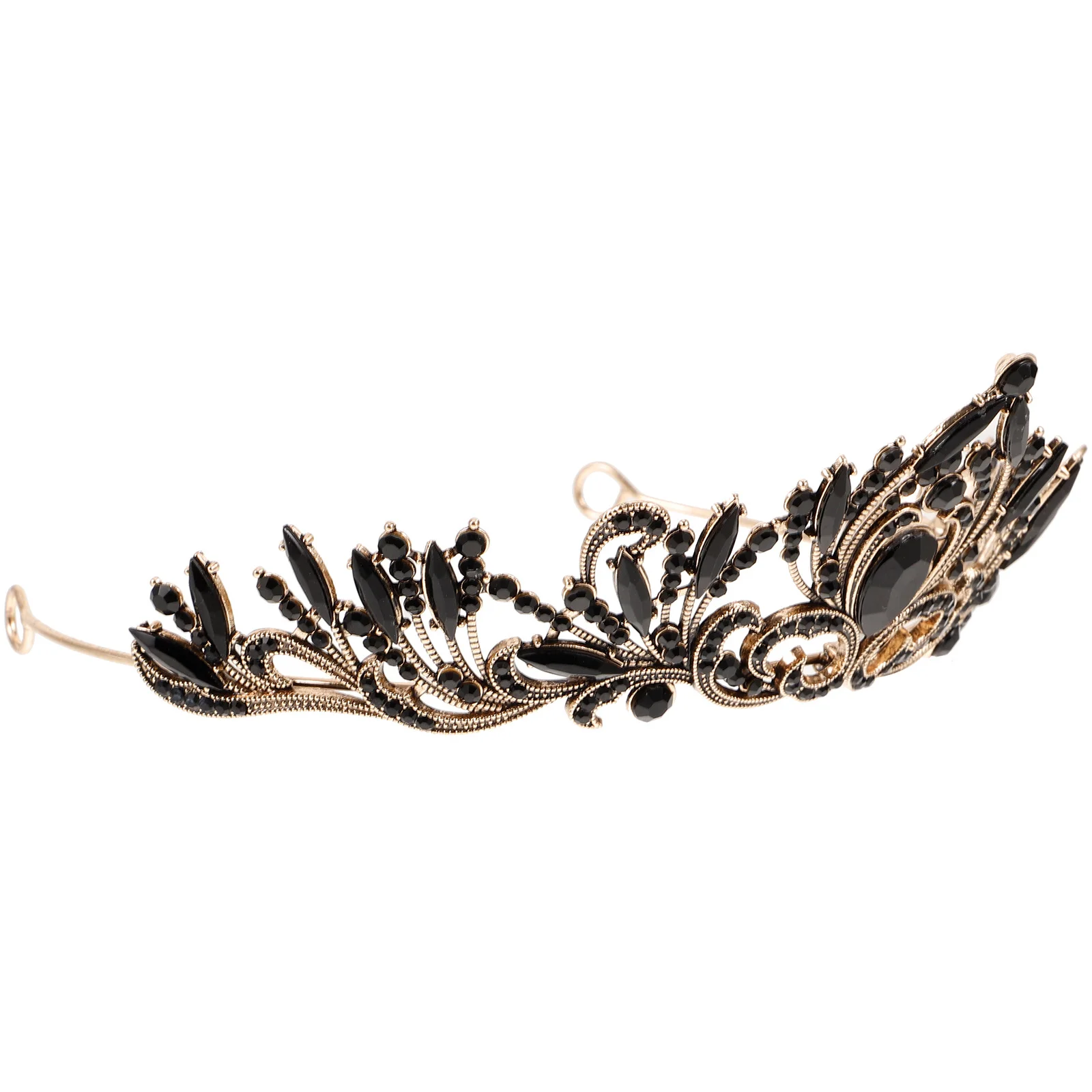 عصابة رأس على شكل تاج من حجر الراين المتلألئ، إكسسوار زفاف عتيق، تاج زفاف أنيق ومتين للنساء #1