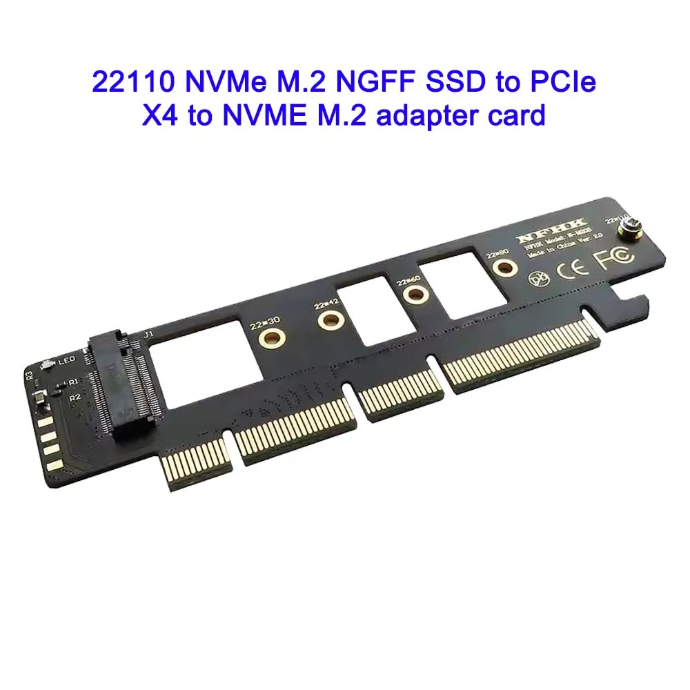 PCIe X4 X8 X16 4.0 5.0 To 22110 NVMe M.2 NGFF SSD Solid-state Drive Adapter Card 110mm 80mm 2242 2260 2280