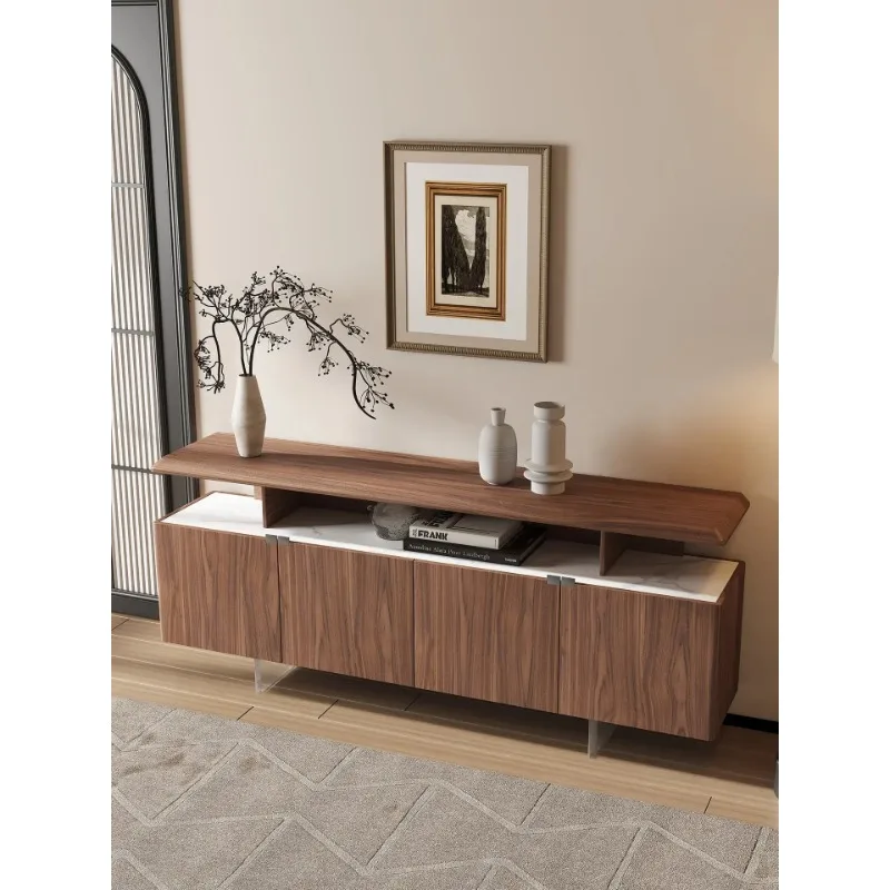 Modern Simple Walnut Color Home Living Room Storage Restaurant Tea Light Luxury Entrance CabinetL1