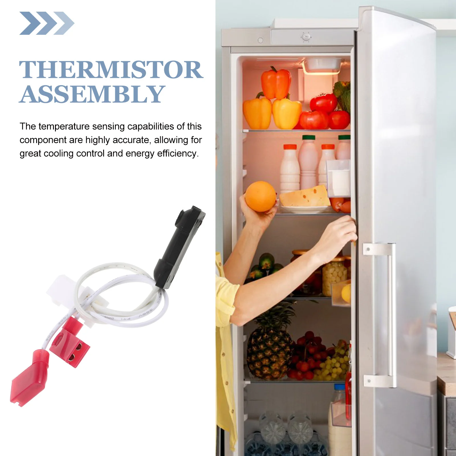 

Термистор в сборе для холодильника, прочный пластик, высокоточный датчик для управления охлаждением, запасная часть, совместимая с большинством