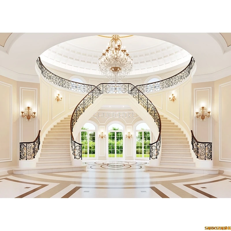 Palace European Style Retro Building Theme Photography Backdrops Props Theater Opera Old Church Photo Studio Background EE-01