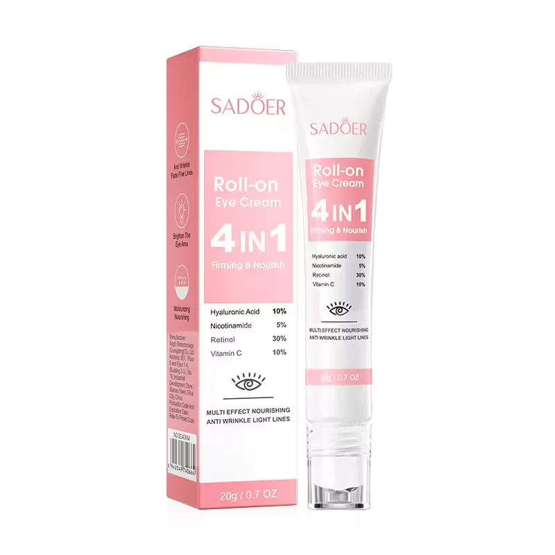 

SADOER 4-in-1 roll on moisturizing eye cream, fade eye circles and bags, tighten moisturizing eye essence, suitable for beauty