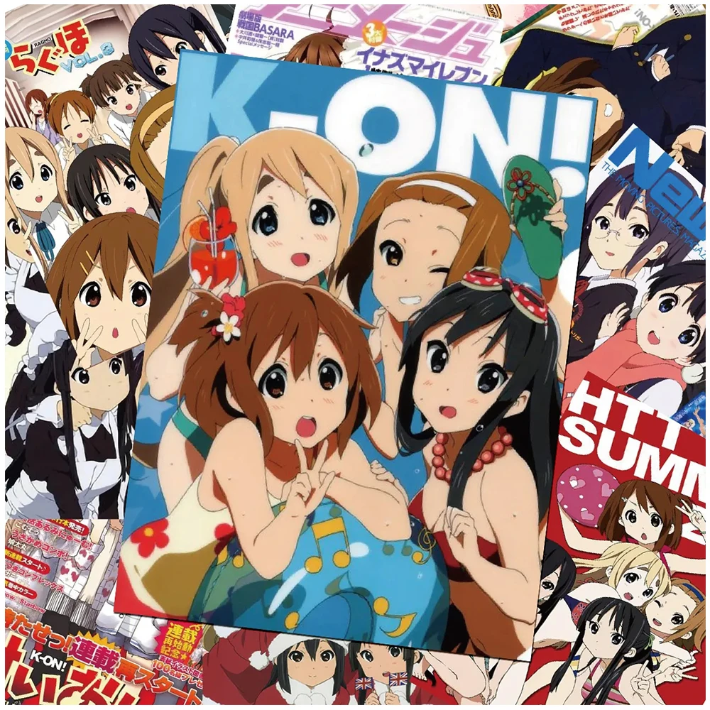 10/30/60PCS Cute Anime K-ON！Poster Stickers Cartoon Kawaii Girl Decal Graffiti DIY Notebook Guitar Diary Car Waterproof Sticker