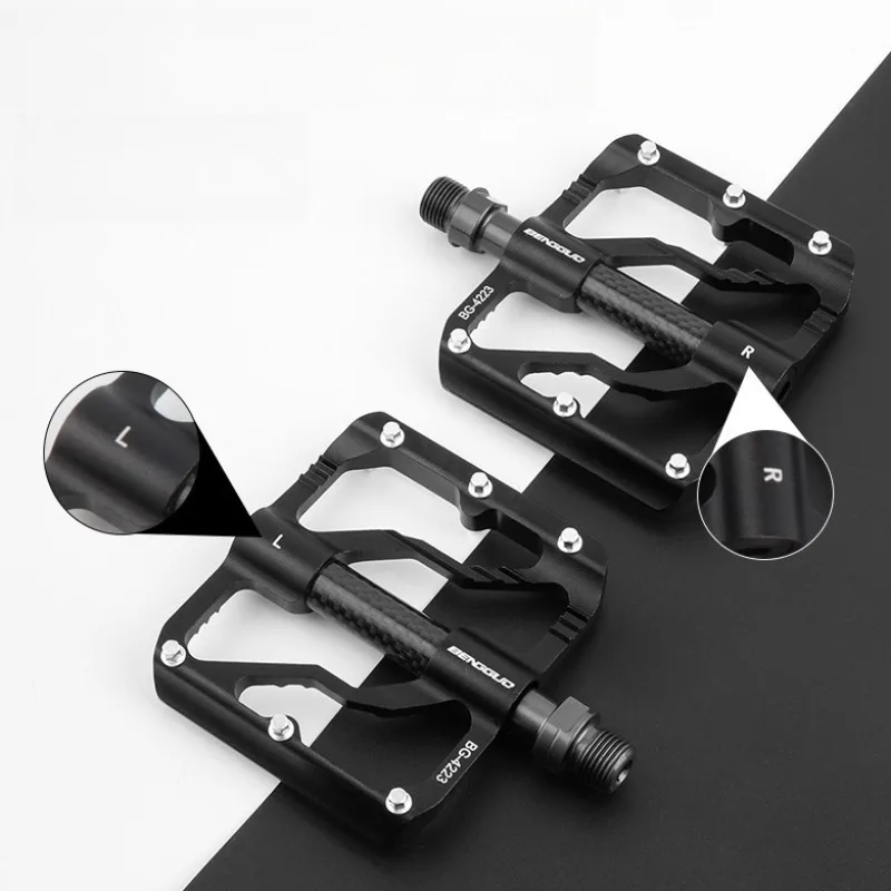 Aluminum Alloy Triperin Bike Pedal Waterproof Anti-slip Widened Carbon Fiber Bushing Bicycle Pedal CNC Process Bicycle Parts