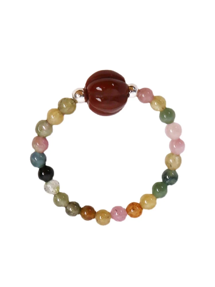 *خاتم من الحجر الطبيعي العقيق، خاتم نسائي فاخر من التورمالين الفاخر ذو طابع شخصي راقي