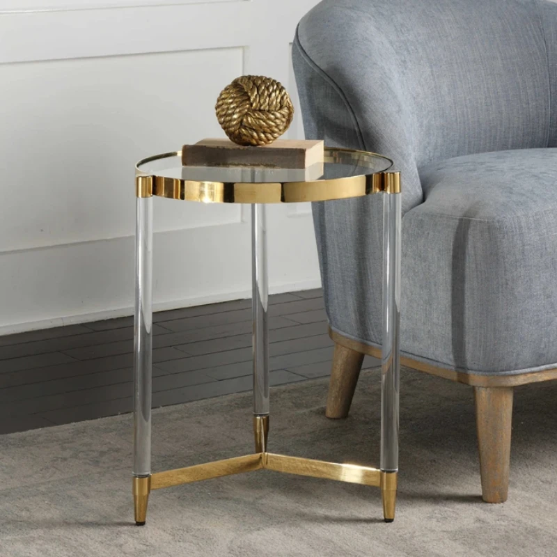 Luxury Modern Style Furniture Metal Living Room Triangle Coffee Table Console Side Table