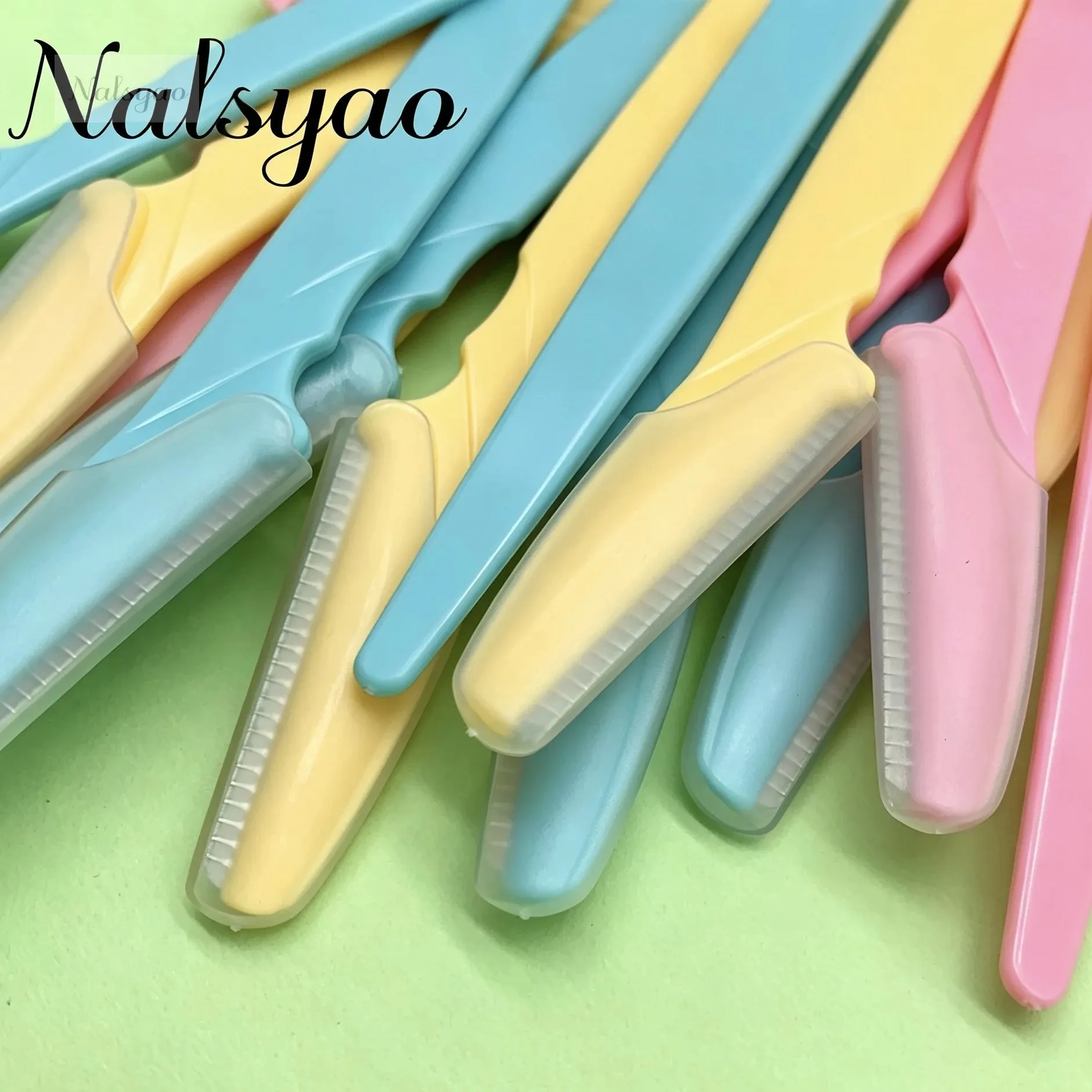 Nalsyao 12 Pcs Eyebrow Razor Women Face And Body Safe Trimmer Hair Shaver Eye Brow Remover With Cover Small Makeup Tools Set