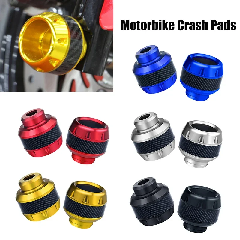 

Motorcycle Frame Slider Aluminum Alloy Front Fork Cup Falling Crush Protector Carbon Fiber Universal For Motorbike Scooter