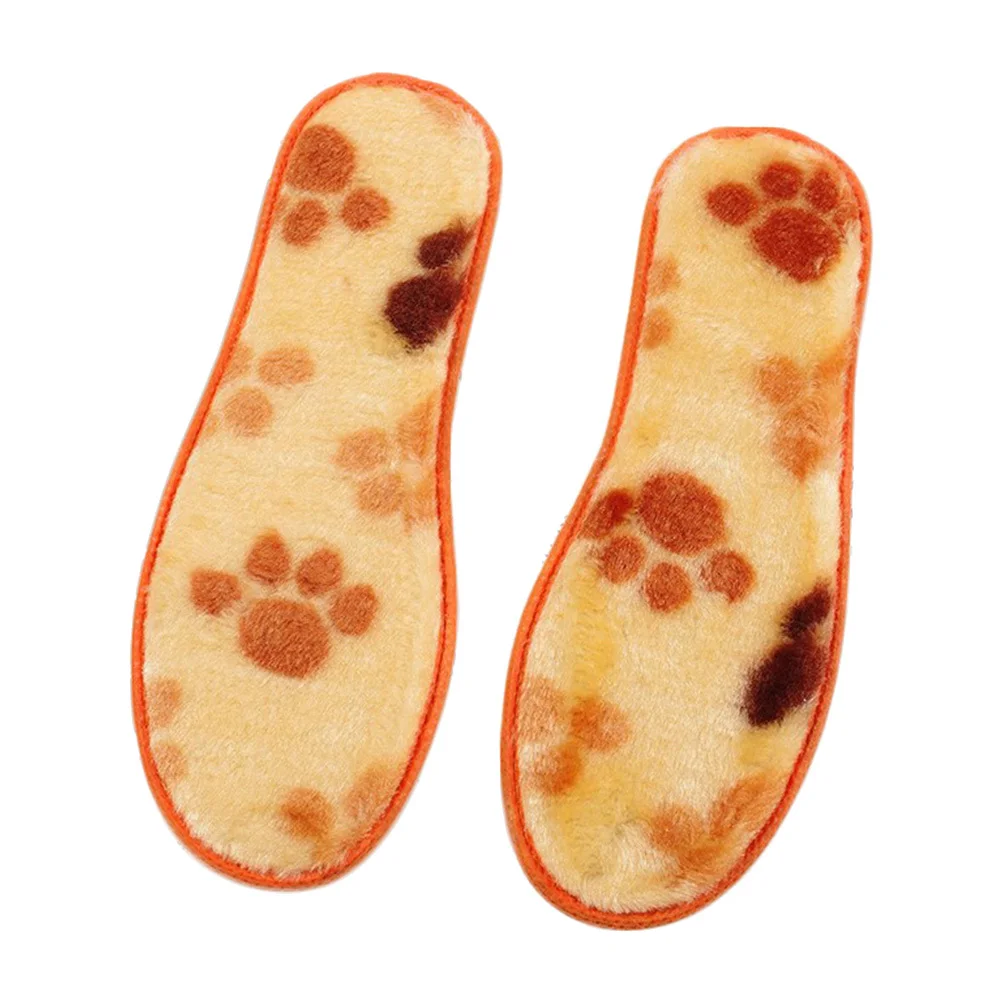 

5Pairs Kids Winter Warm Insoles Orange Thicken Shoe Pads for Child Boots Deodorant Foot Care Protectors Suitable for Size 33-34
