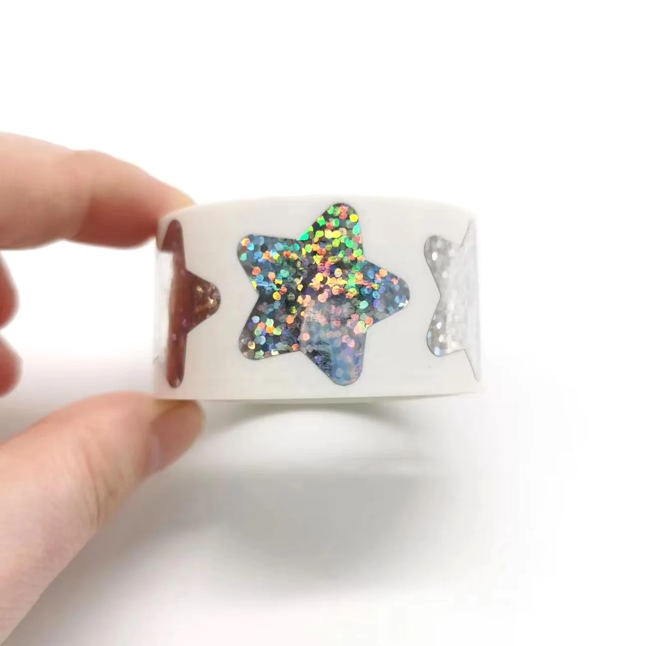 100-500PCS New Star Stickers Roll Small Heart Stickers Photocard Decor Packaging Rolling Stickers Thank You Lables TZ305