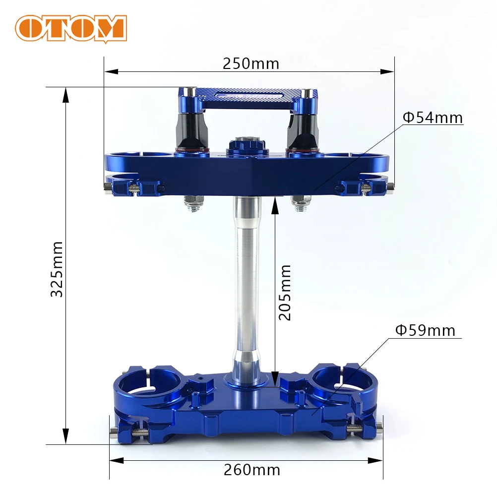 OTOM CNC Upper Lower Triple Tree Clamps Steering Stem Handlebar Riser Mount Clamp For YAMAHA YZ250F YZF Steering Column Assembly