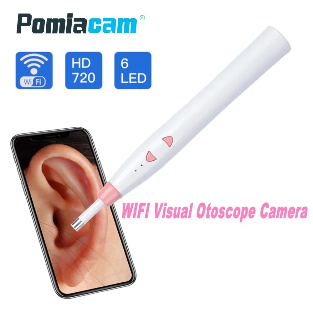 

F180 HD 720P Wifi Visual Ear Endoscope Camera 5.5 mm Lens Ear Cleaner Earpick Otoscope with 6 LED Support Video Photo Recording