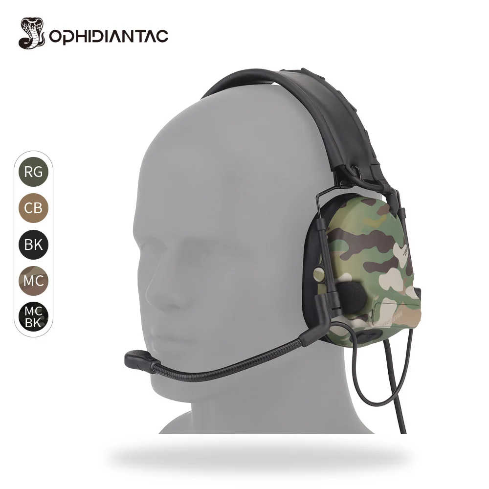 

OPHIDIANTAC Head Wear C5 Noise Reduction Folding Headset Use With PTT CS Air Soft Headphone