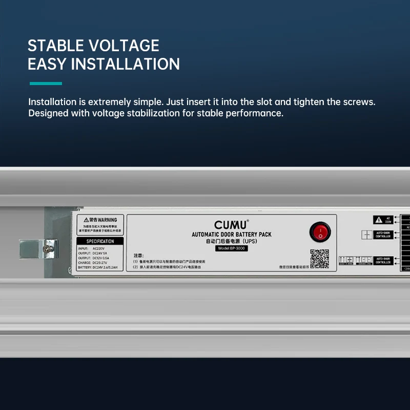 

Modern Automatic Swing Electric Sliding Door Backup Power Supply for Garage Industrial Hotel Park Workshop Apartment Hospital