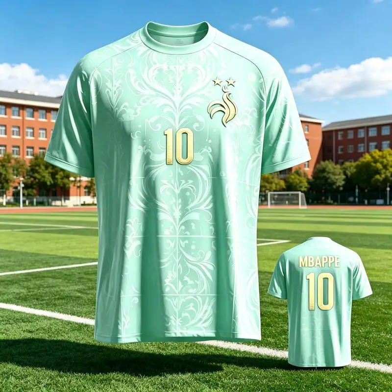 2026-2027 Neues Trikot im Fan-Design von Frankreich, T-Shirt Mbappé # 10, Dembélé # 7-Kinder, Erwachsene, Sport- & Freizeit-Tops T-Shirt Eltern-Kind – Detail 10