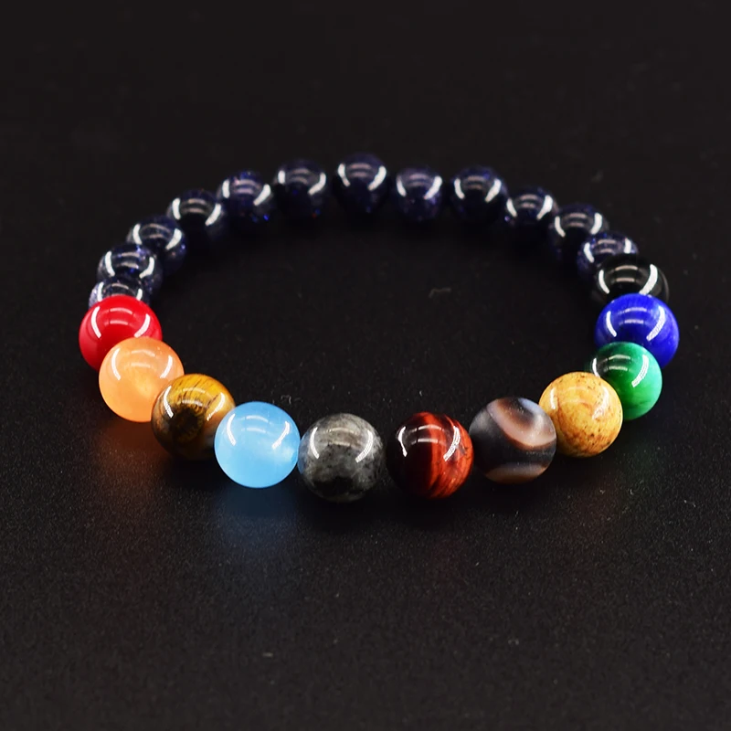 Eight Planets Bead Bracelet Men Natural Stone Universe Universe Solar Chakra Bracelet Women Men Jewelry Gifts Drop Shipping 2023