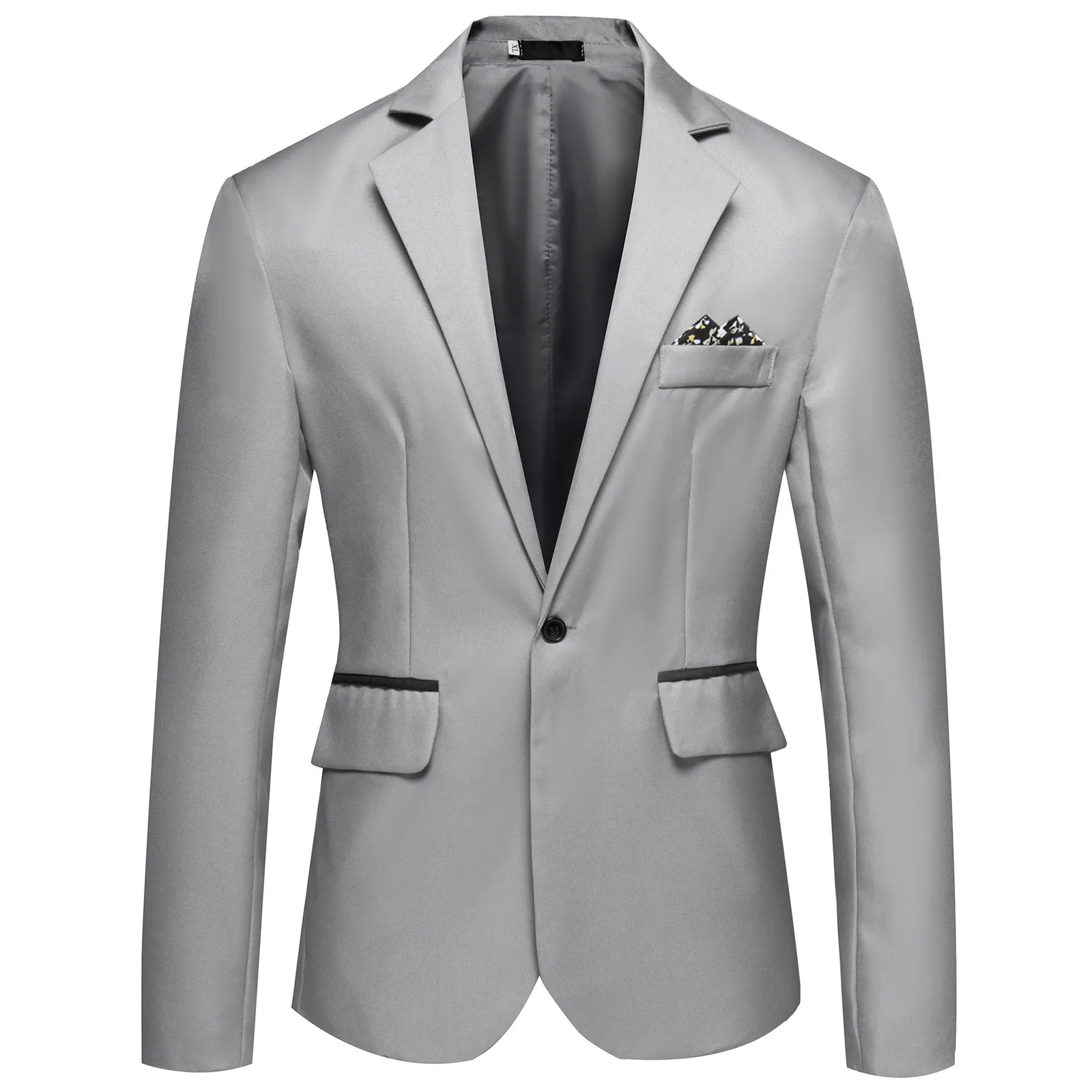 Fashion Men’s Floral Printed Long Sleeve Casual Slim Blazers Business Wedding Party Suit Jacket Coat Long 2023
