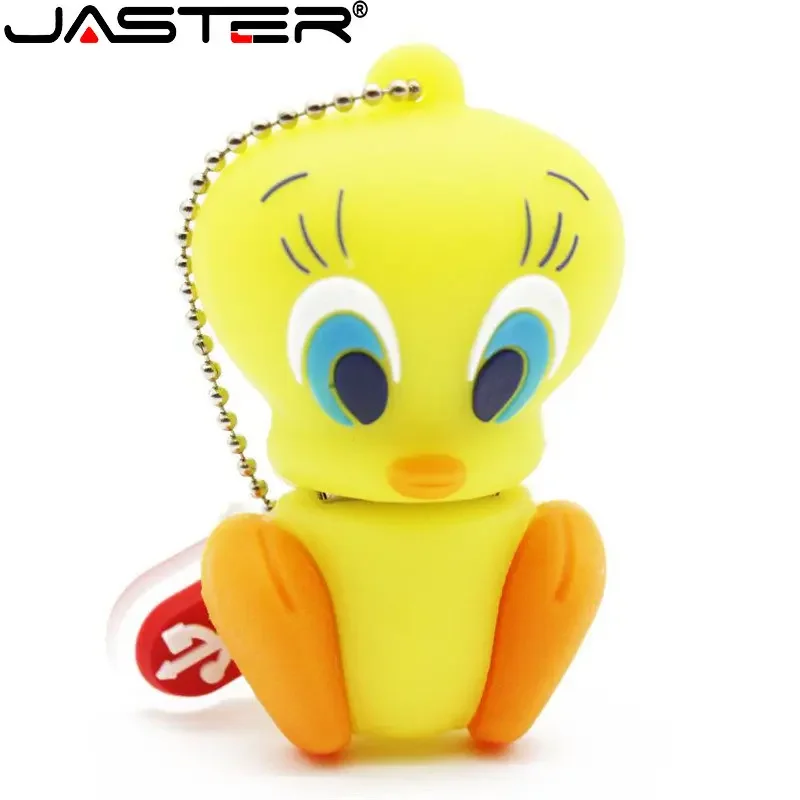 Cartoon Duck USB 2.0 Flash Drive Rabbit Pen Drive Gifts for Children Memory Stick Real Capacity 64GB/32GB With Key Chain U Disk