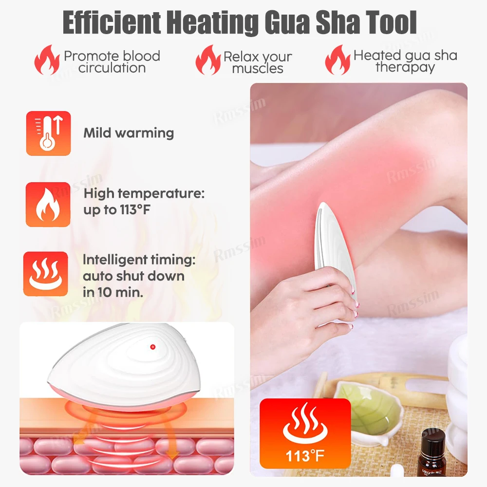 Heated Vibration Facial Scraping Tool Microcurrent Face Massager Hot Cold Electric Gua Sha Tools Anti Wrinkles Lifting Device