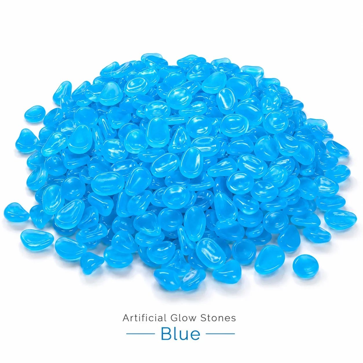 Small Luminous Stone Vase Set, Glow in Dark Pebbles with Transparent Glass Vase for Desk Decor