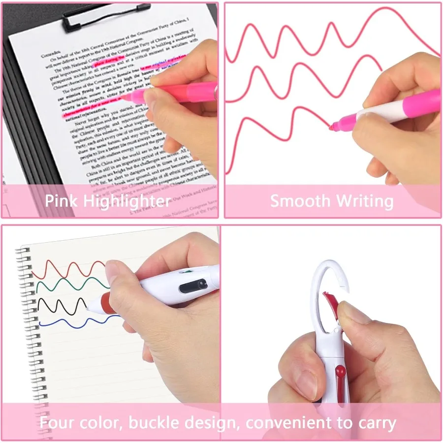 6 قطعة ملحقات شارة Nue مجموعة حزمة أقلام Nue بما في ذلك مشبك بكرة شارة قابل للسحب قلم تحديد صغير قلم حبر جاف دائم #5