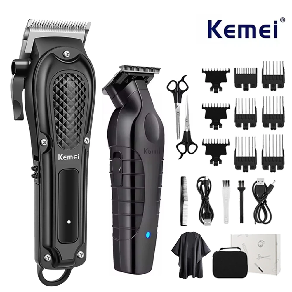 

Kemei KM-1071 KM-2299 Men's Professional Hair Clipper Cordless Hair Clipper Men's Beard Trimmer Electric Haircut Beauty Kit