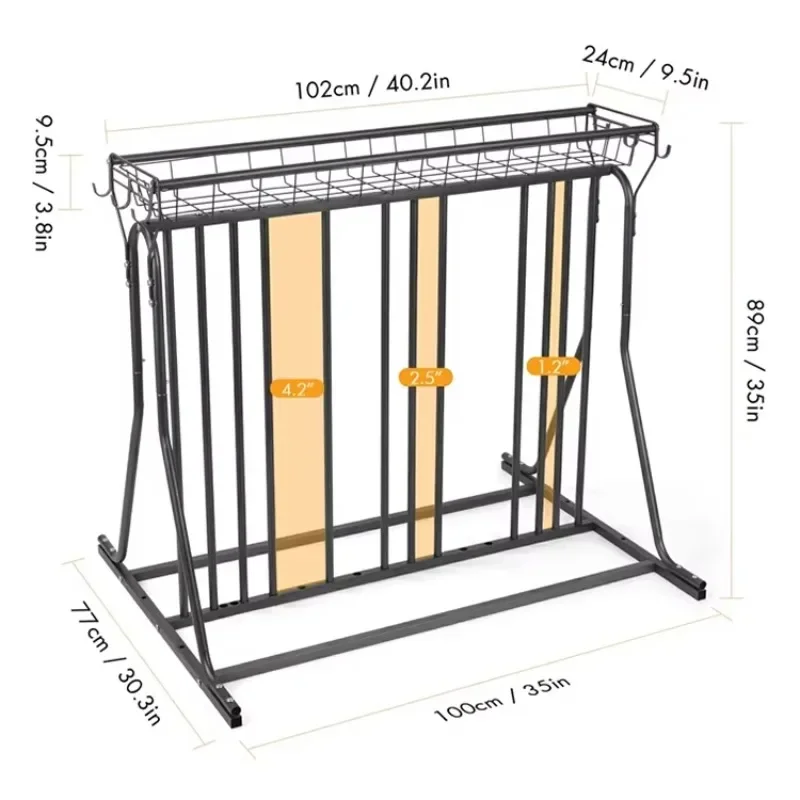 JH-Mech Widely Used Multi-Purpose Bike Rack For Bicycle And Sports Storage Stand Durable Heavy Duty Freestanding Bike Racks