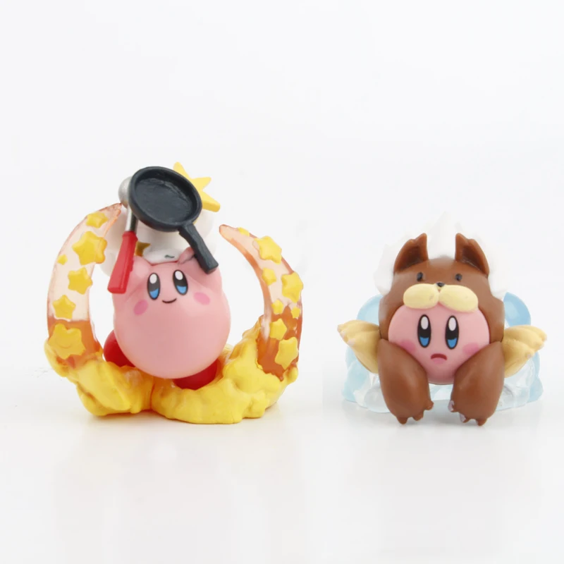 ビニール人形フィギュアおもちゃ、カービー、ケーキデコレーション、食品、1セットあたり4個