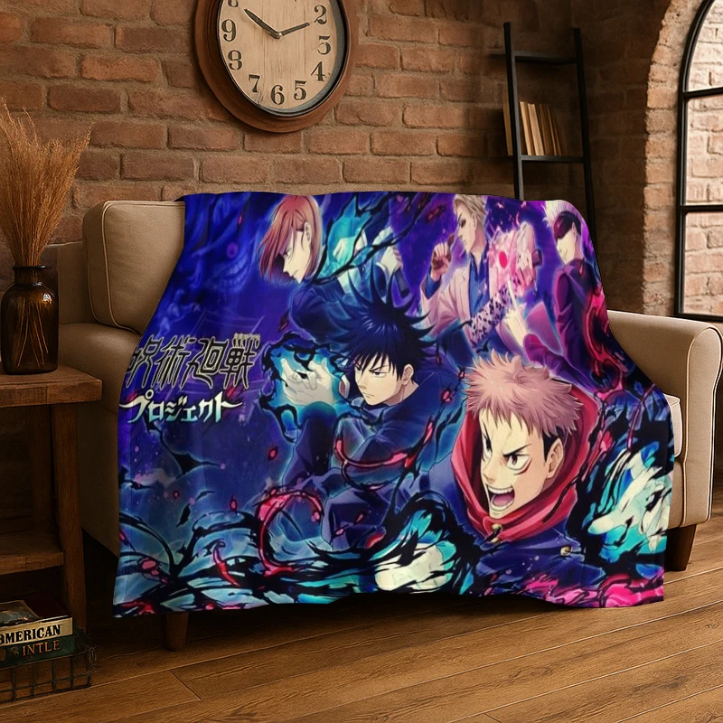 

Мягкое теплое флисовое одеяло с мультяшным принтом аниме «Магическая битва» (Джу-дзюцу Кайсен) с Итадори Юдзи для спальни, гостиной, путешествий, пикников, для детей