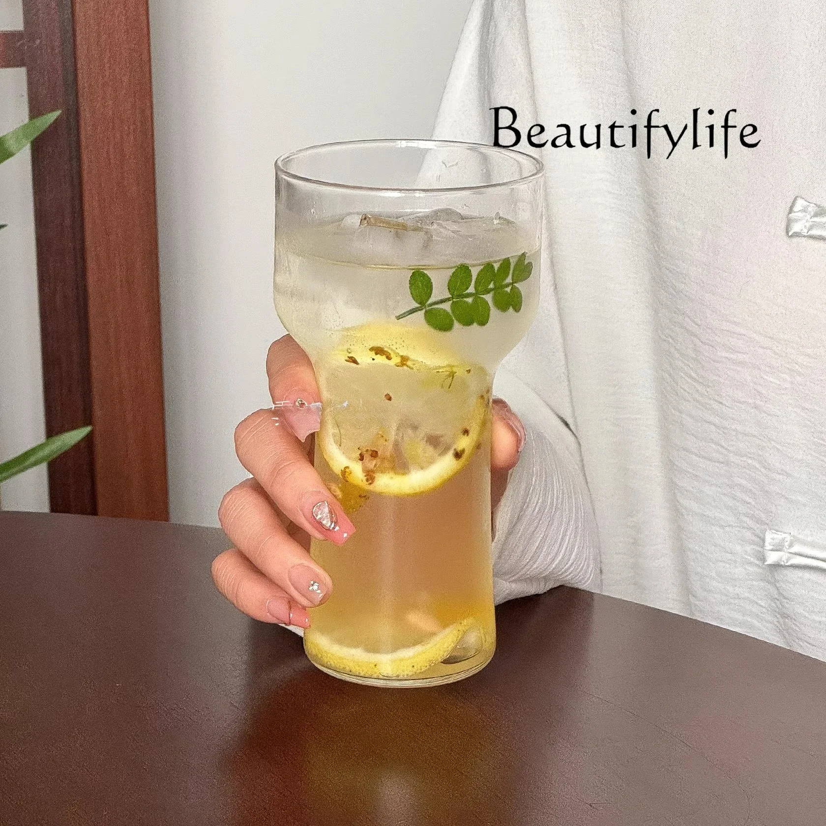 

Creative Appearance Ice American Premium Transparent Torch Cup Simple Sparkling Water Glass Cold Brew Drink Cold Drink Cup