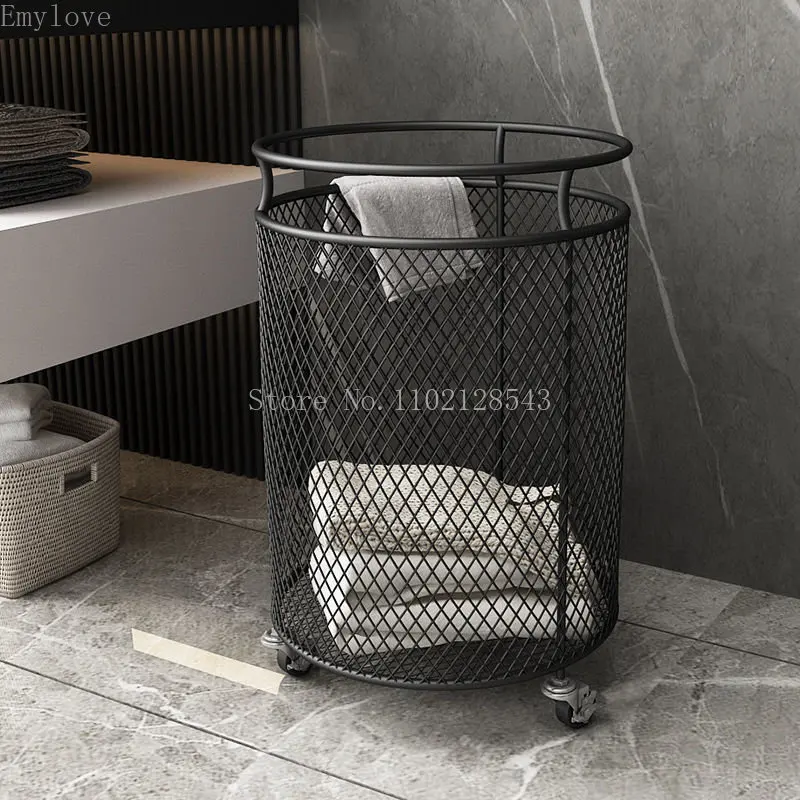 Home Laundry Basket Metal Wheel Basket Dirty Clothes Storage Laundry Organizer Organizer for Clothes Toys корзина для белья