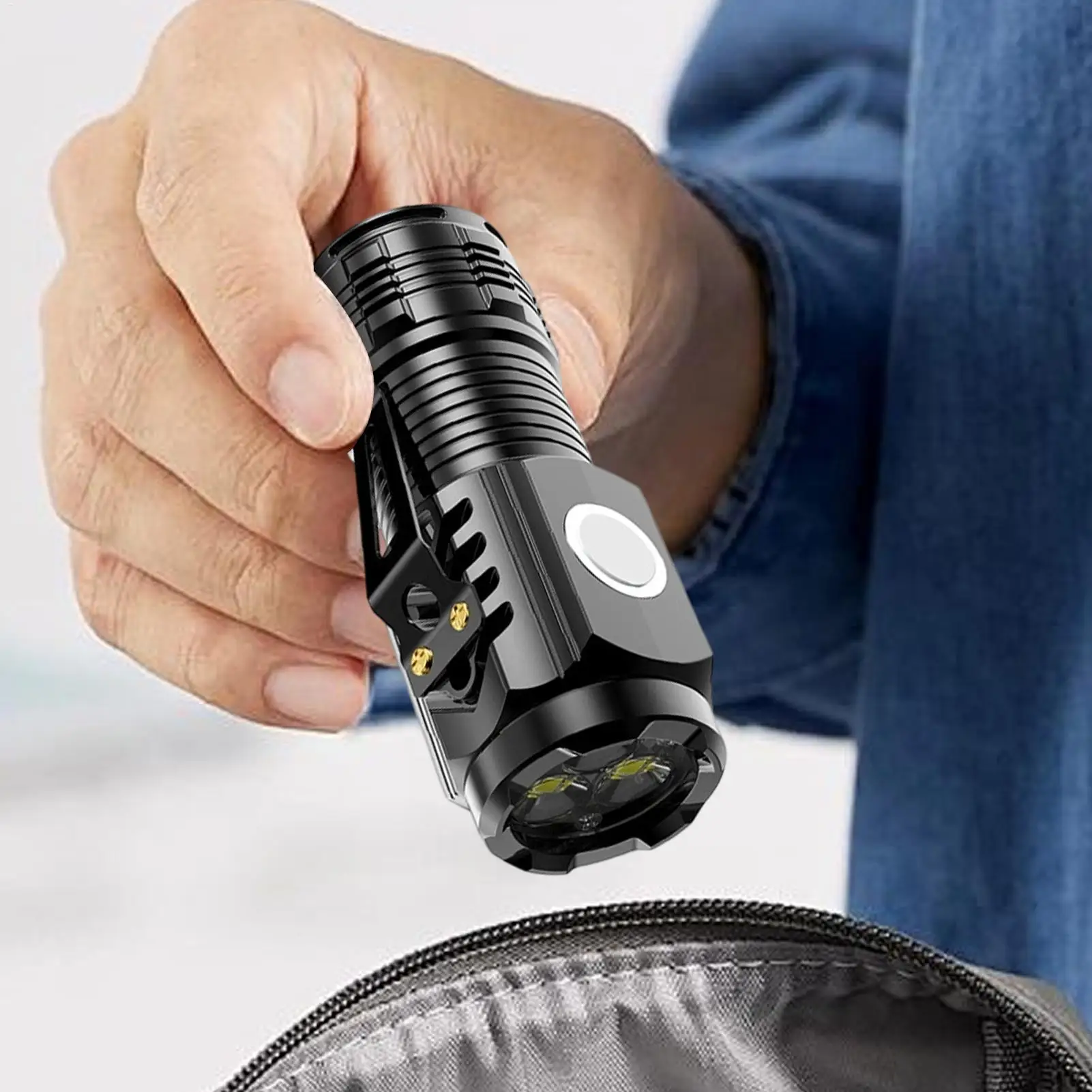 Mini Flashlight Waterproof Torch Rechargeable Work Flashlight With Clip And Magnetic Base For Work Car Repair Travel Home Night