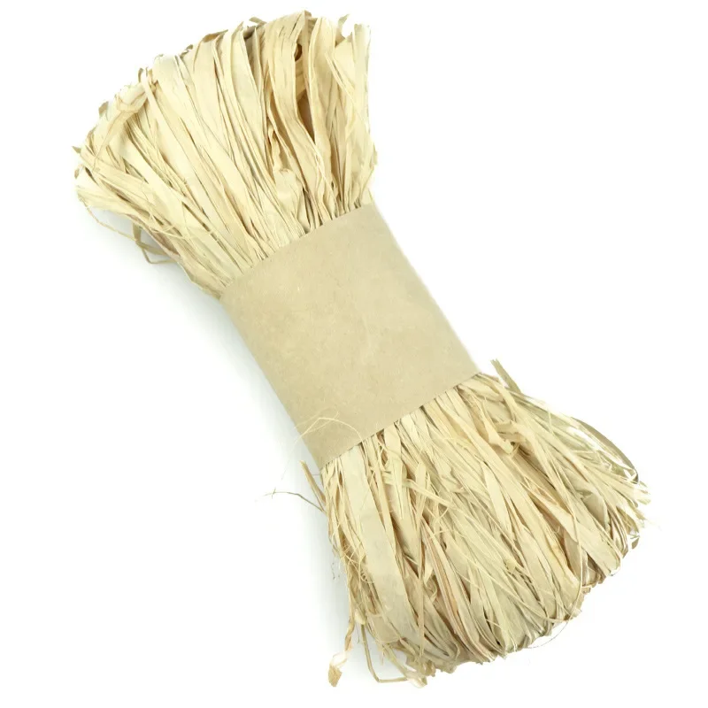 30/50g Natural Raffia Grass Bundling Straw Rope for Wedding Party Gift Box Decor Filler Gift Packaging Bouquet Hat Accessories