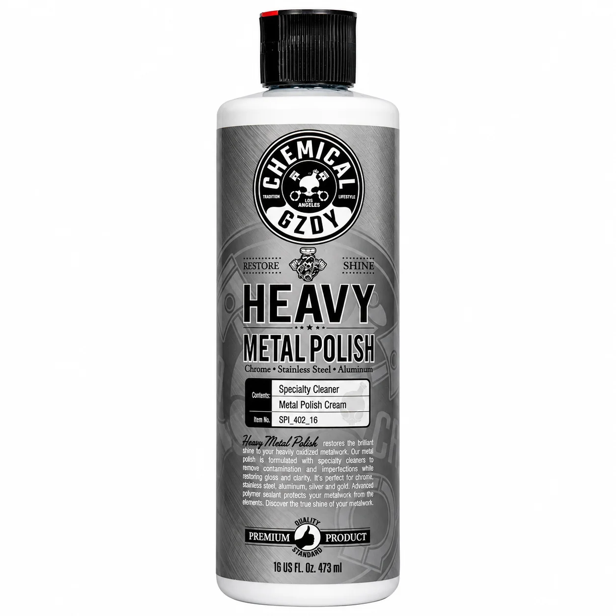 Heavy‑Duty Metal Polish Cream 473ml, Rust Oxidation Tarnish Remover for Chrome, Stainless Steel & Aluminum