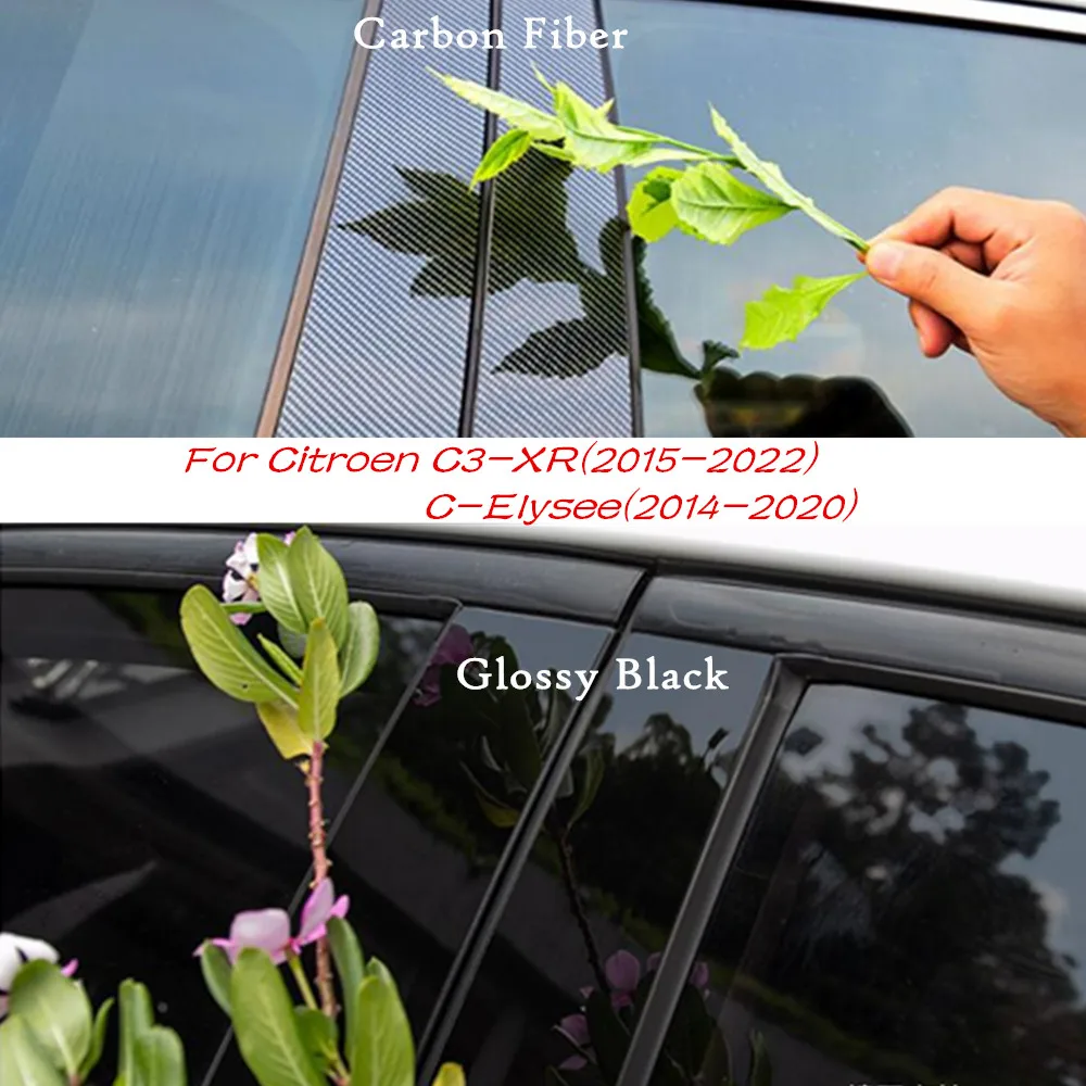 

For Citroen C-Elysee 2014-2020/C3-XR C3XR 2015-2022 PC Material Pillar Post Cover Door Trim Window Molding Sticker Accessories