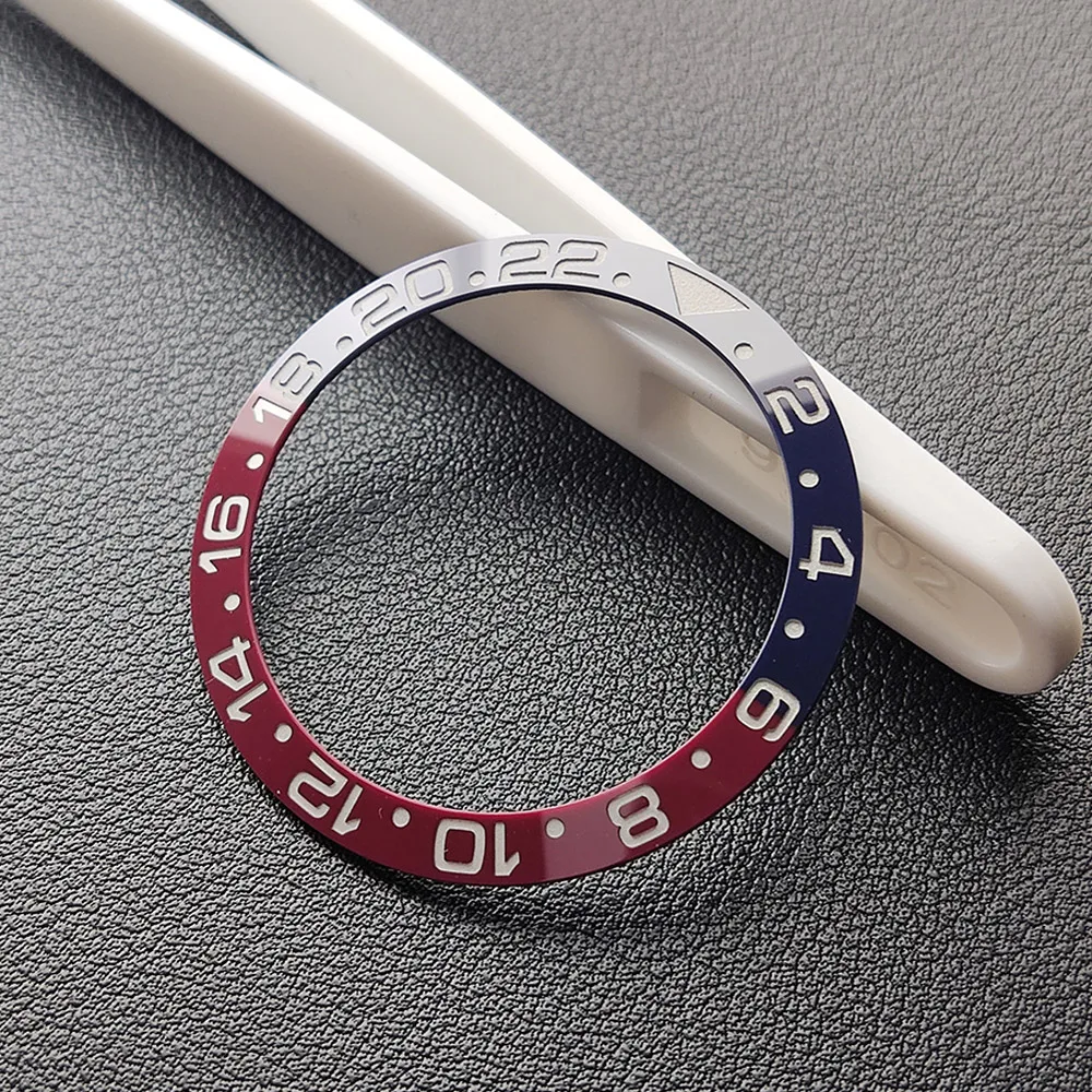 

NH35 безель для часов 38 мм, высококачественный керамический безель GMT Blue and Red Coke, вставленный в аксессуары для часов для мужских часов 40 мм