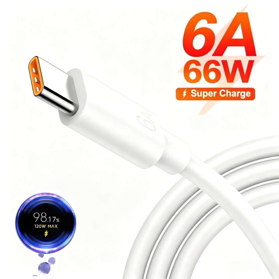  PD 66W 6A USB A To USB-C Cable Super Fast Charging Phone Charger Cord For Huawei  Xiaomi Samsung Type C Quick Charge Data Cable 