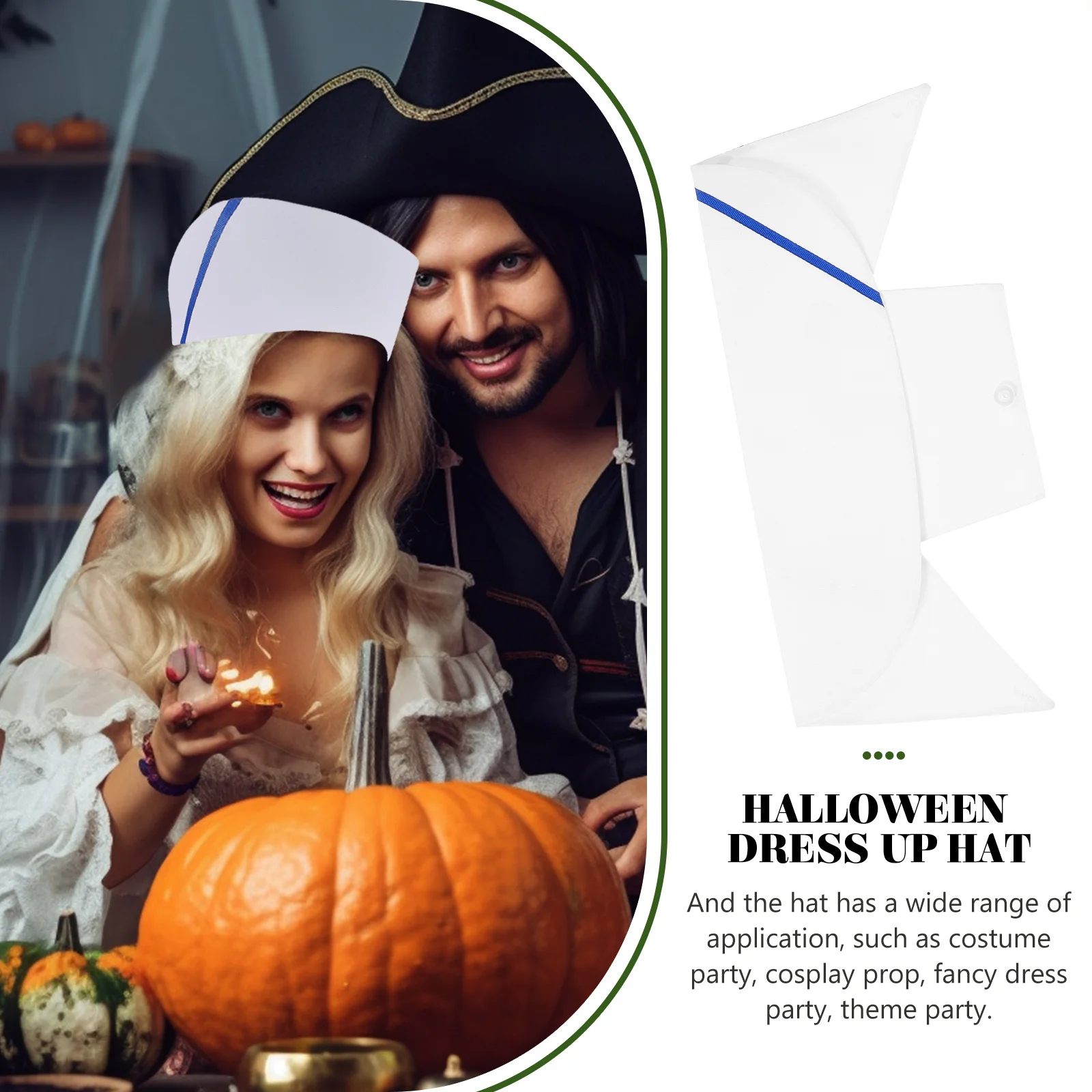 

White Nurse Hat Lightweight Fabric Cosplay Ladies Halloween Costume Decorative Hats Cap Fine Texture Fits Most People Nursing