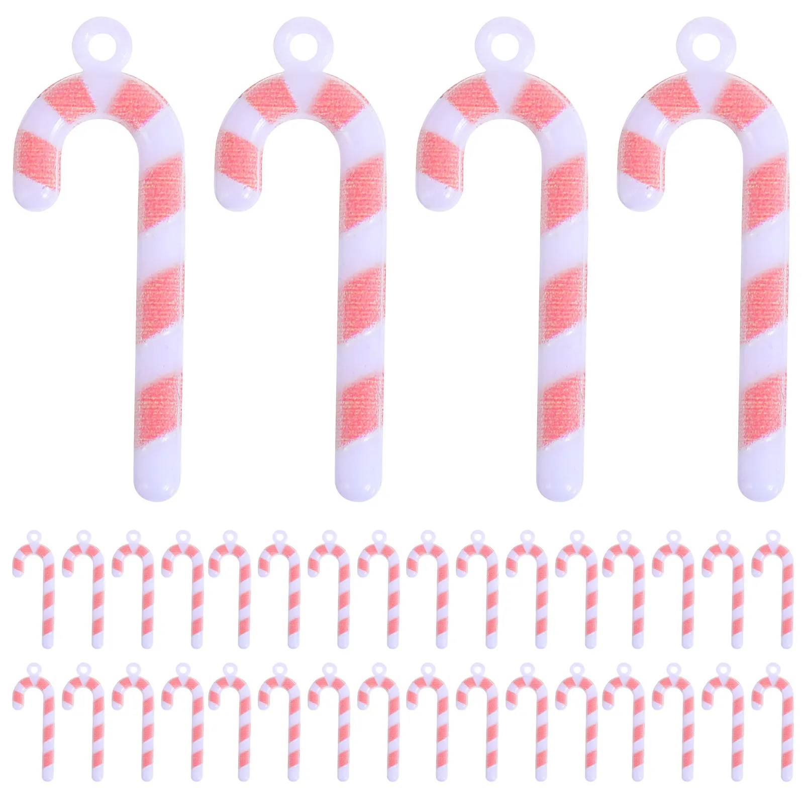 100Pcs Miniature Candy Cane Hanging Decorations 2.8cm Red Crafts Xmas Tree Fireplace Table Scatter
