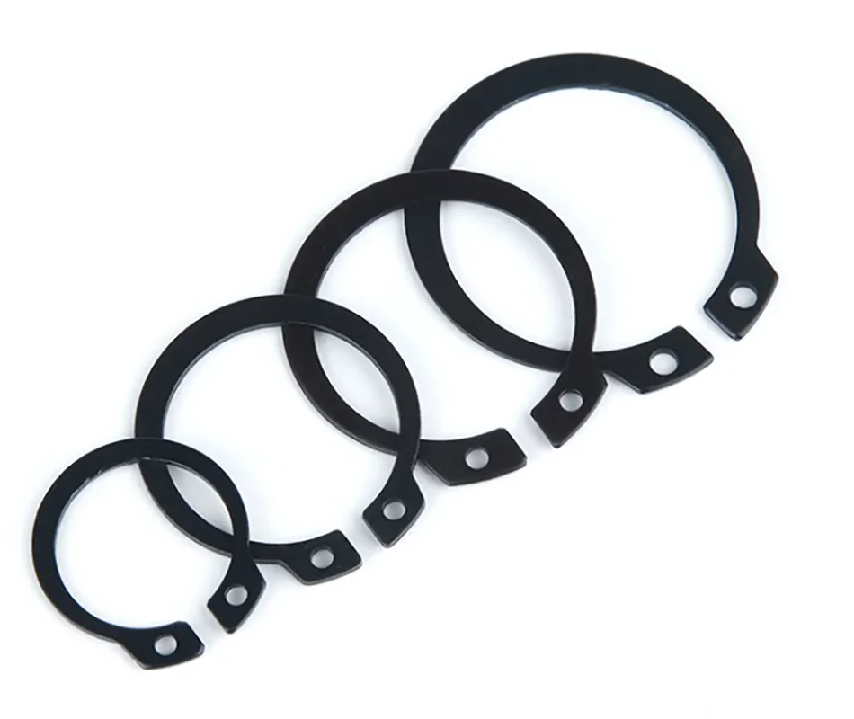 Blackened Bearing Buckle Shaft Snap Ring Authentic 65Mn Elastic Retaining Ring Outer Circlip C-Shaped Snap ￠3-27 Shaft Retaining