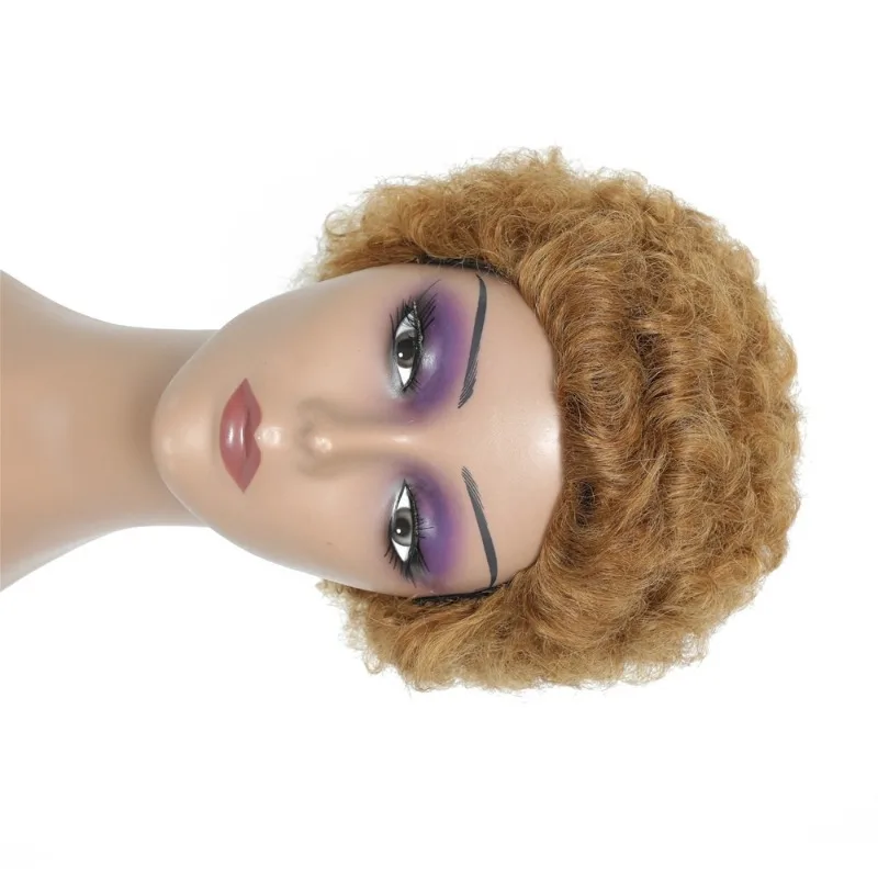 카를 웨이브 인모 풀머시닝 가발 # 부드럽고 볼륨감 있는 27인치 울 같은 컬, 자연스러운 질감의 브라질산 버진 레미 헤어