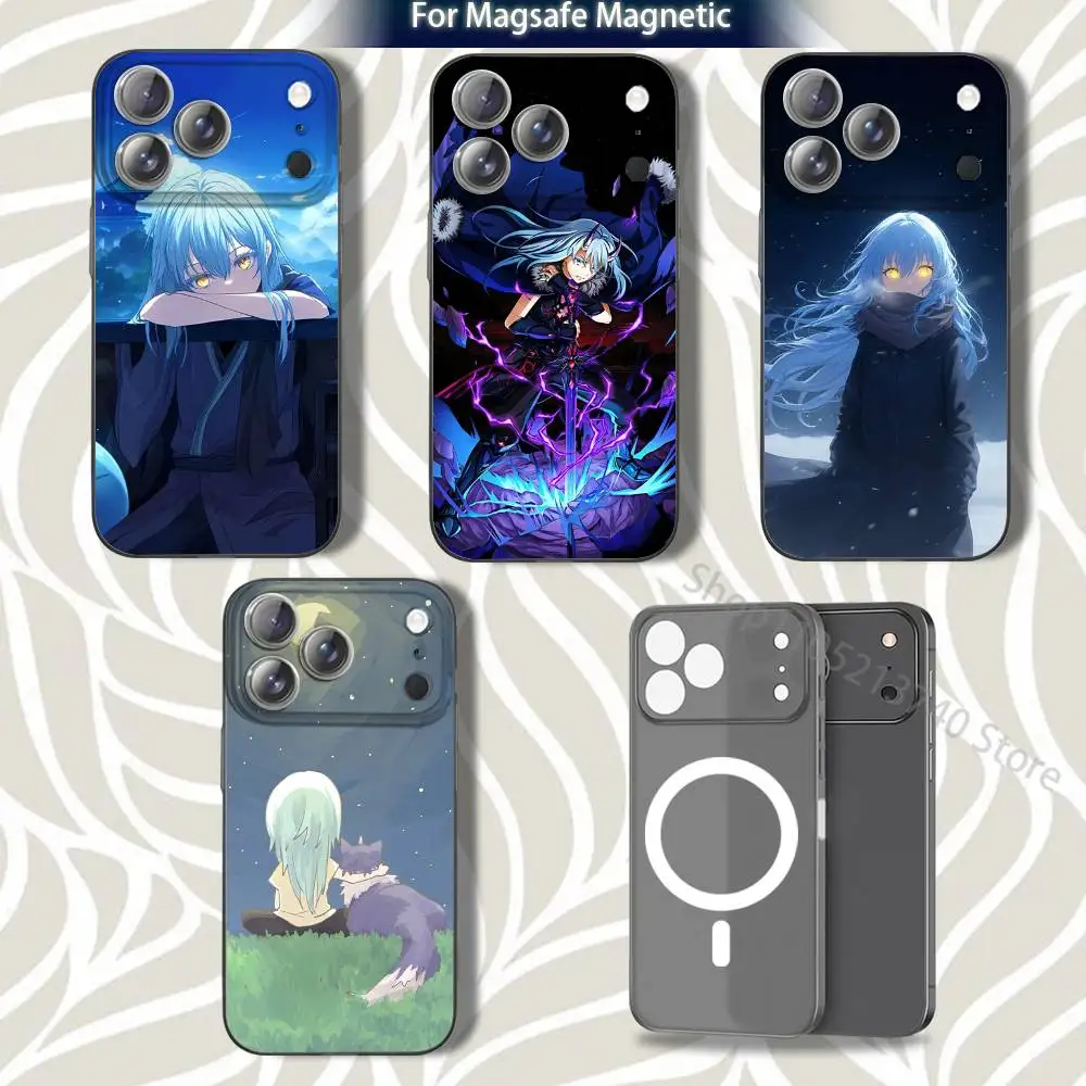 

T-Tempest CUTE R-RimuruS Phone Case For iPhone 16,14,11,17,13,15,12,Air,Plus,Pro,Max,E,Mini Frosted for MagSafe Magnetic Grey